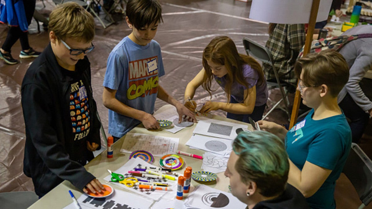 Youngsters work on optical illusions