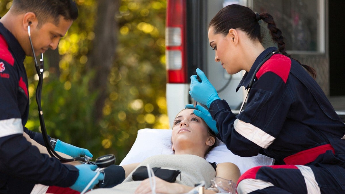 Medics with patient