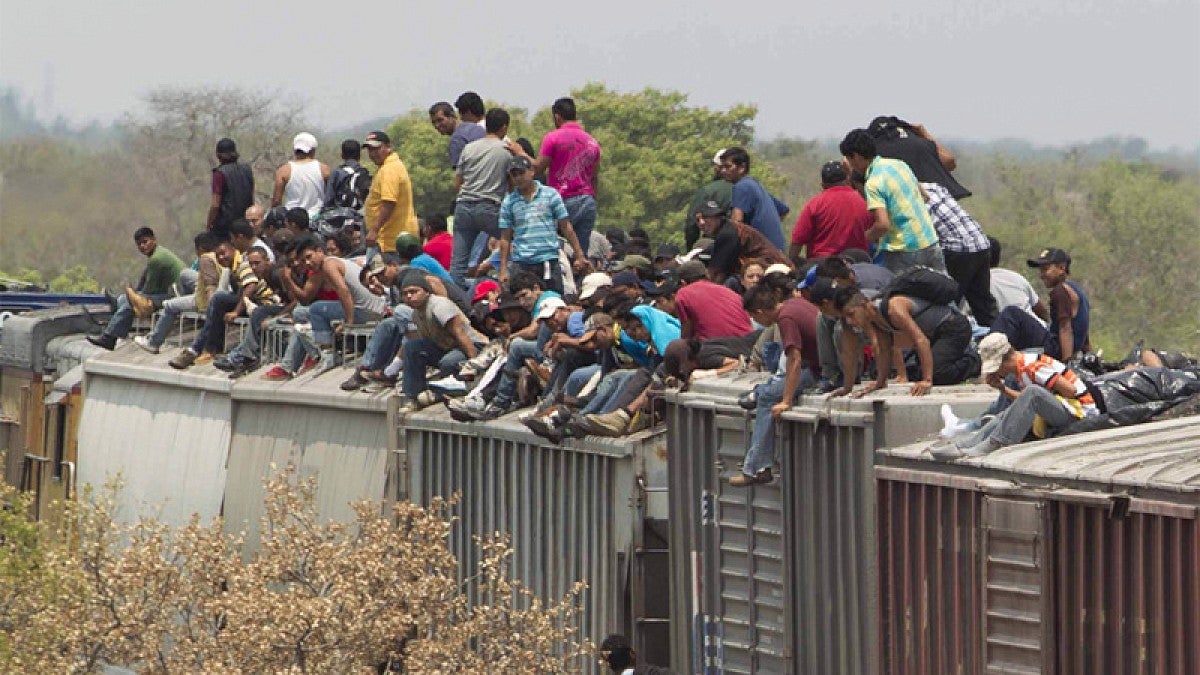 Refugees on train