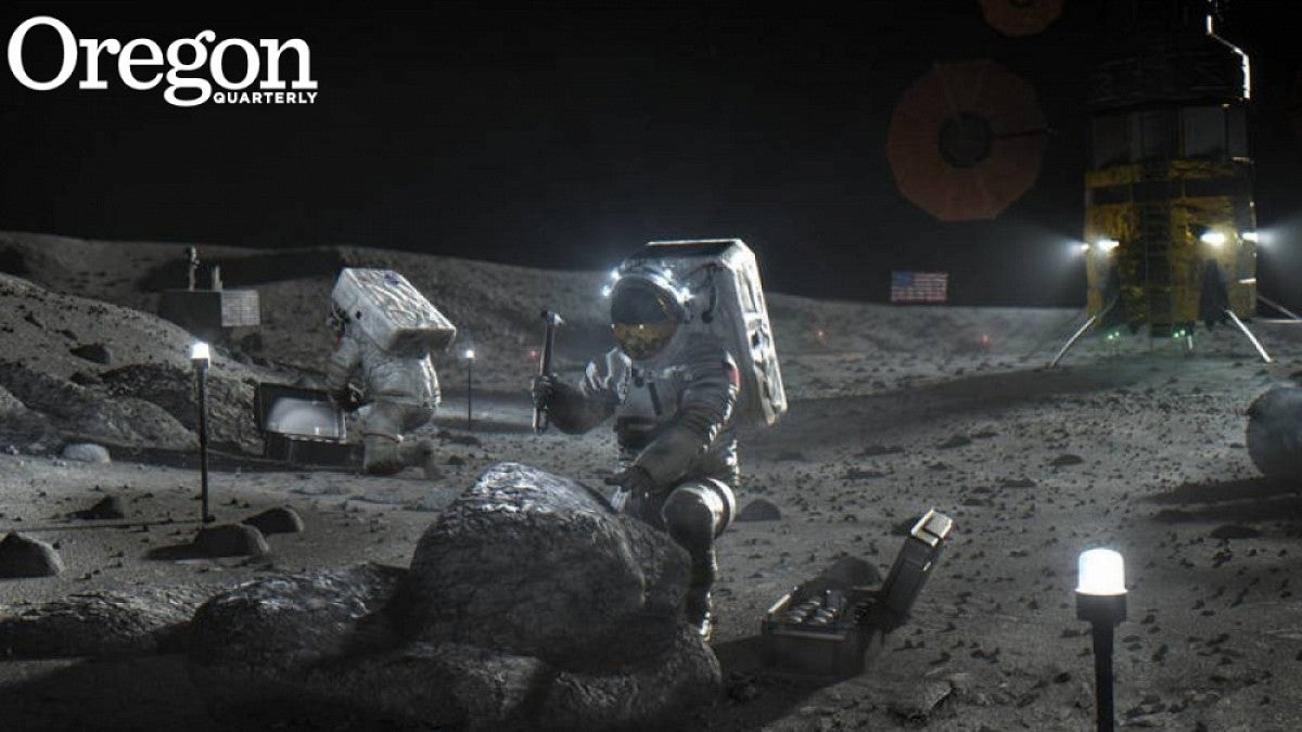 Depiction of NASA's Artemis Program, with astronauts again on the Moon someday
