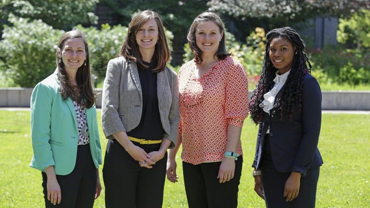 Obesity cluster hires (from left) Elizabeth Budd, Nichole Kelly, Nicole Giuliani and Tasia Smith