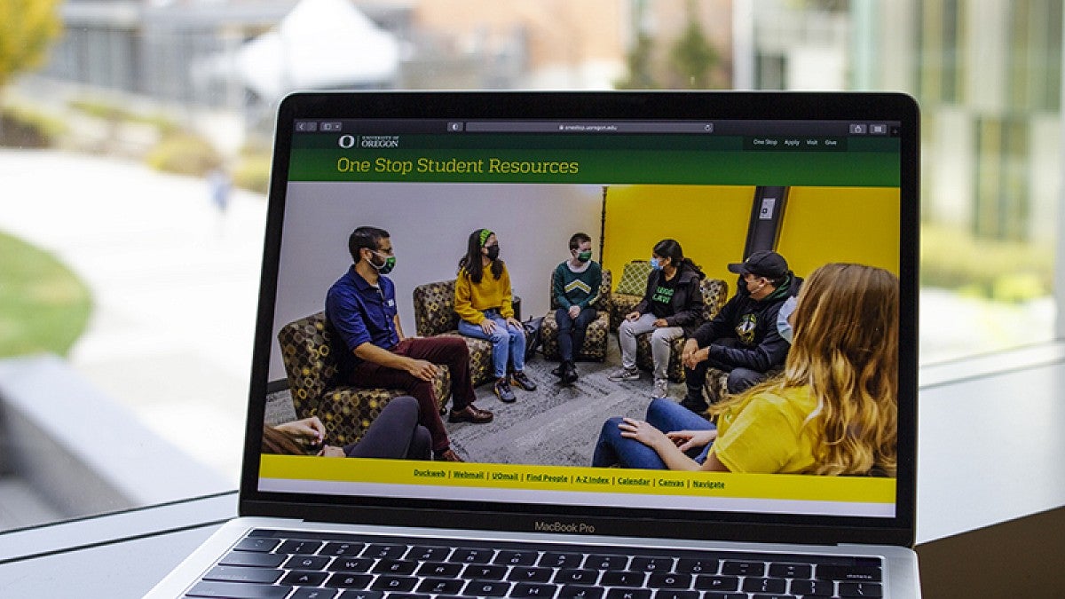 Laptop open to One Stop website