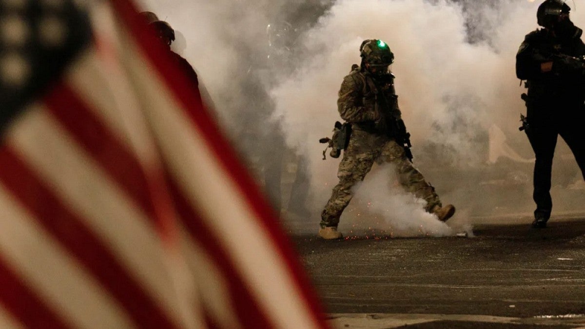 Federal officers using tear gas against Portland protesters