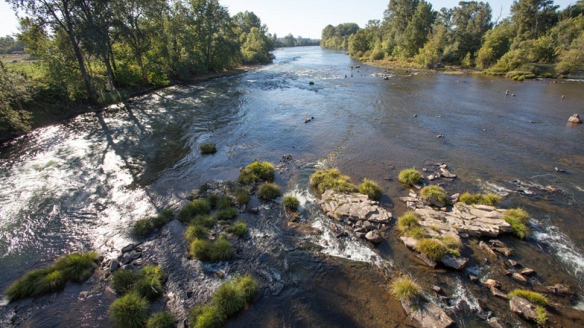 River flowing over rocks.