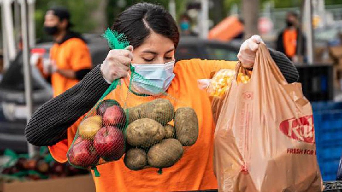 Food bank worker