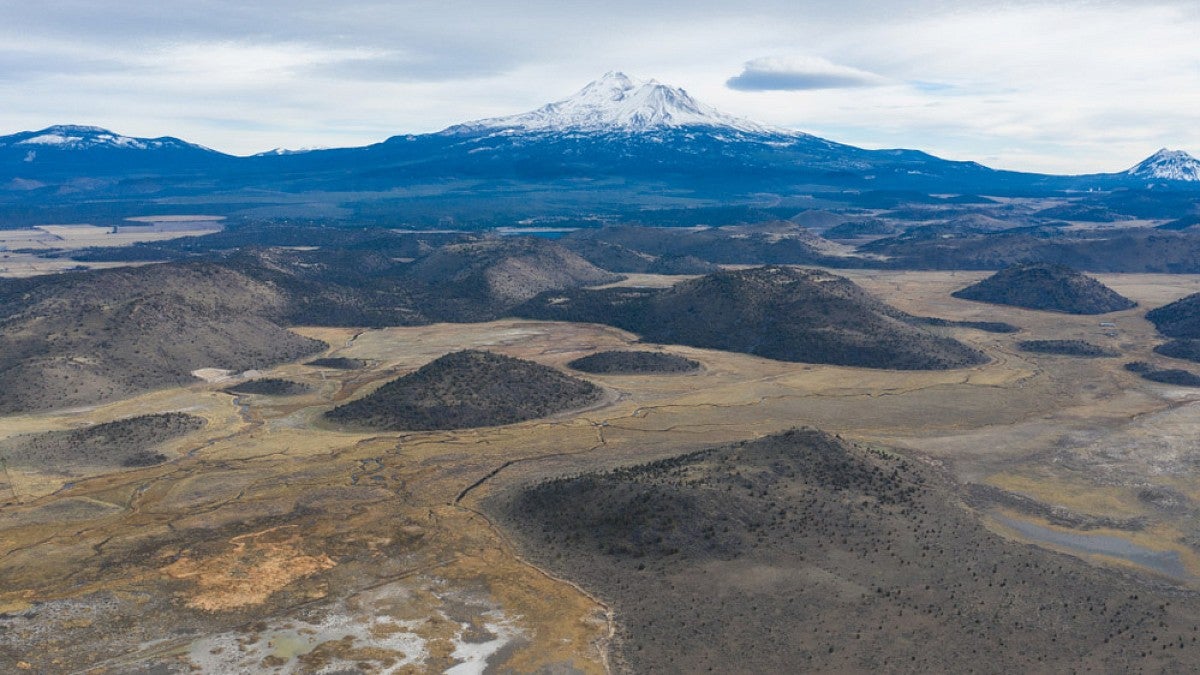 Mount Shasta and cinder cones