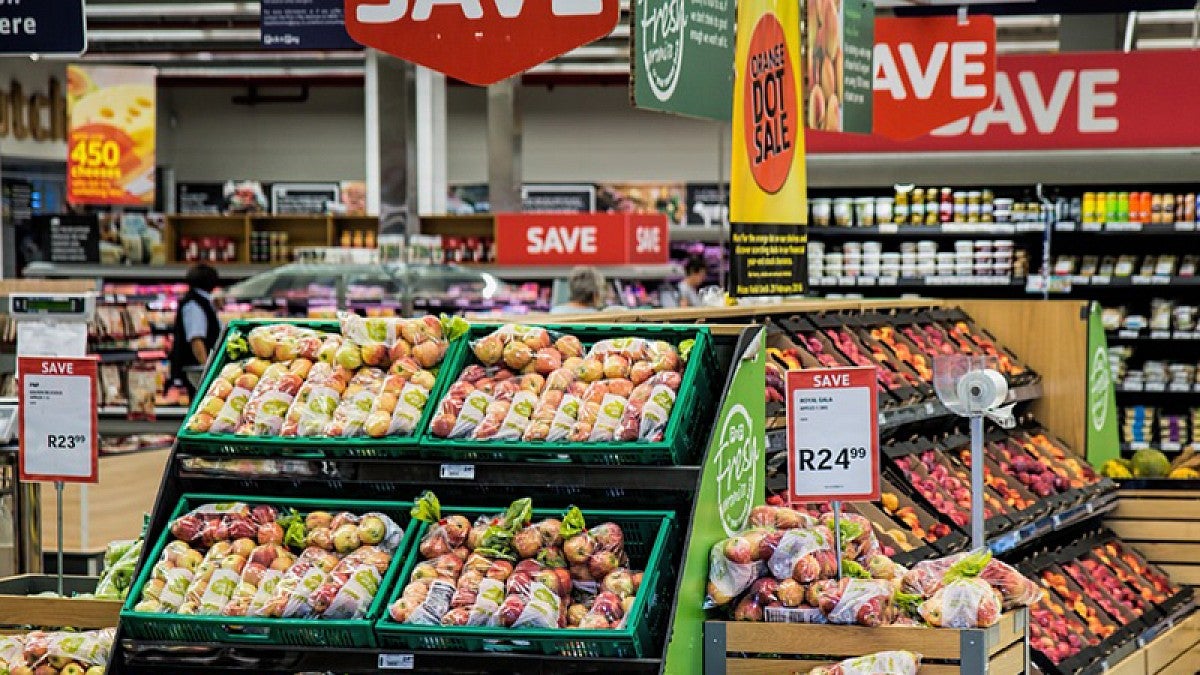 Grocery story signs