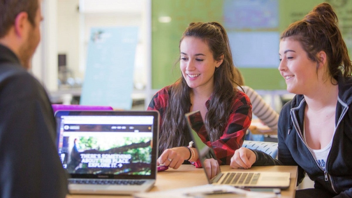 Students with laptops