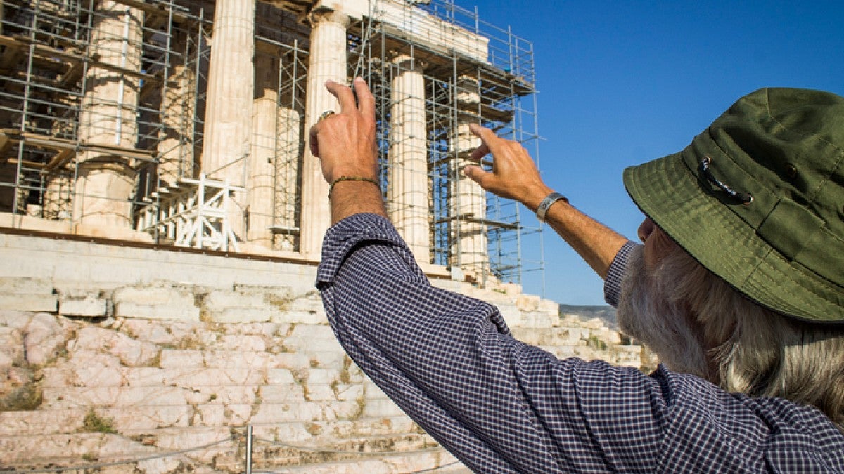 Faculty member at historical site