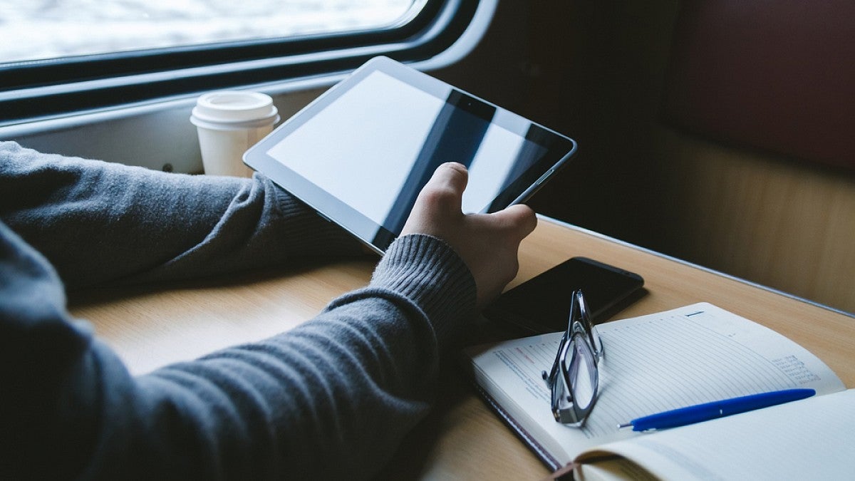 Checking train schedule