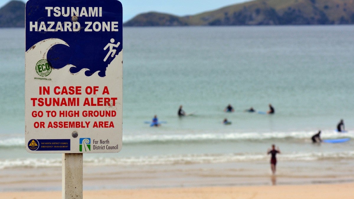 Tsunami warning sign