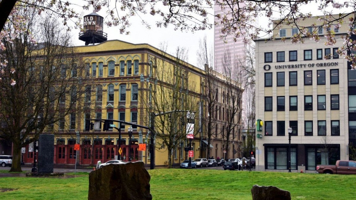 UO Portland's White Stag Block