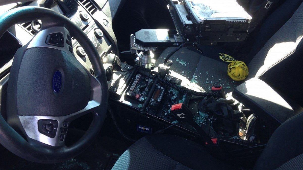 Interior of police car