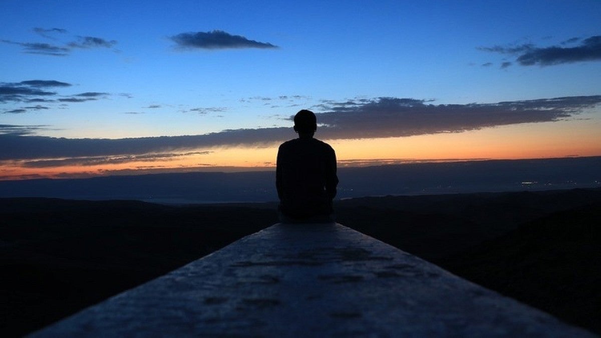 Stock image of person outside