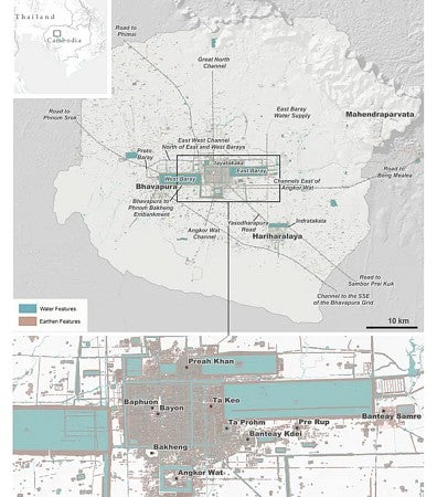 Map of Angkor region