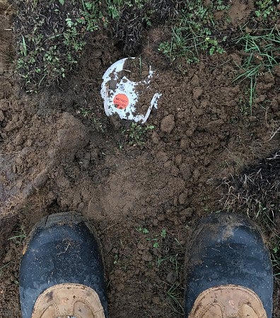 Image shows a seismometer newly placed on Rattlesnake Ridge