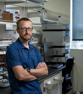 Damien Callahan in a lab