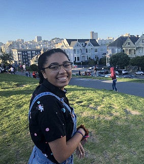 Faith Longnight, a junior with a double major in chemistry and sociology Faith Longnight