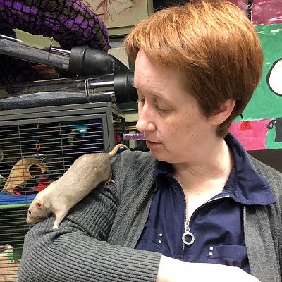 Brandy Todd and Jane the rat