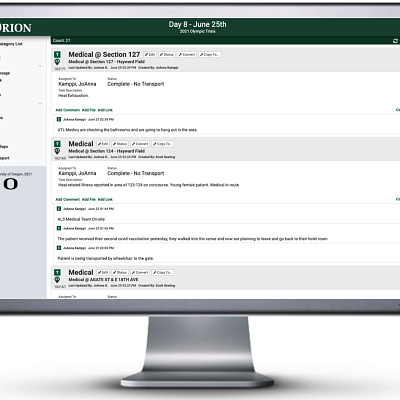 ORION app on computer screen