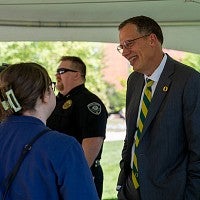 The president said he plans to listen and learn during his first weeks on campus.