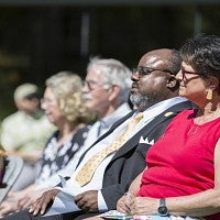 From right: Libby Unthank Tower and Eugene City Councilor Greg Evans.