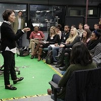 Ann Curry with UO journalism students