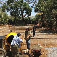 Preparing to pour concrete