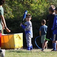 A baseball game, with costumes