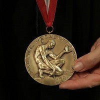 Geri Richmond shows the Medal of Science