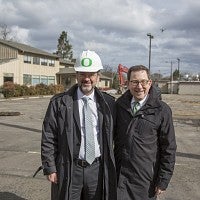 Patrick Phillips and President Michael Schill