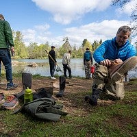 Getting ready to count fish