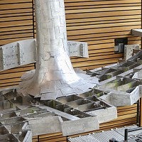 The scupture during installation