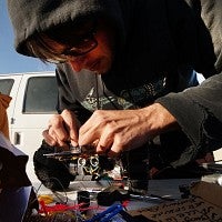 Getting ready for launch requires adjustments to the robot.